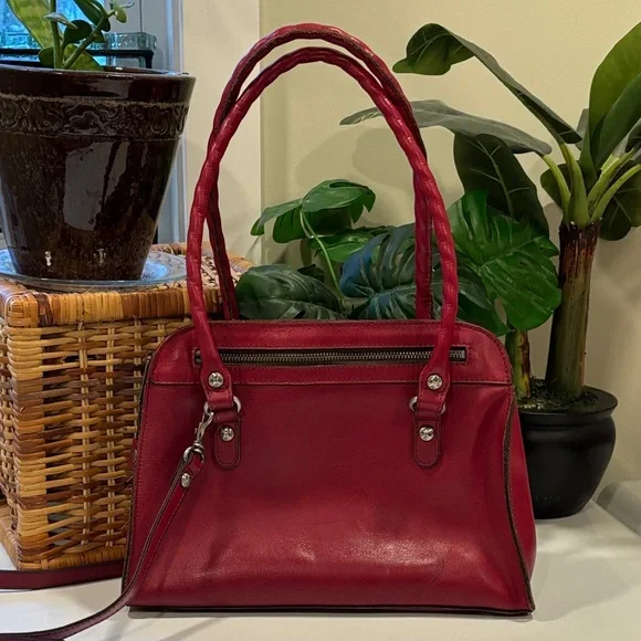 Patricia Nash Leather Calvi Handbag Crossbody in Red - Picture 2 of 15